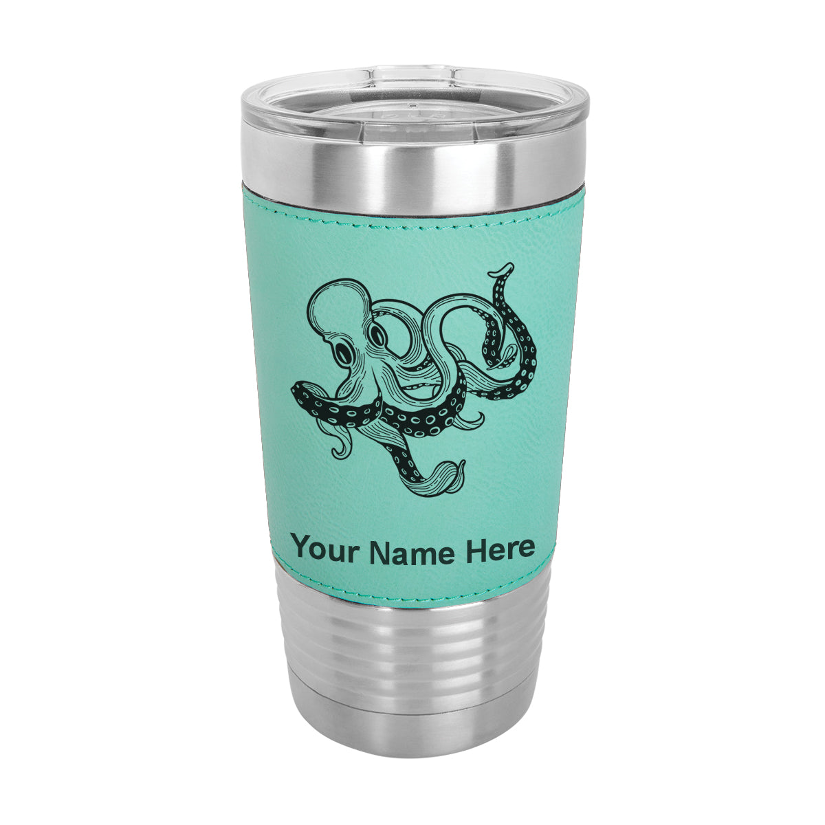 20oz Faux Leather Tumbler Mug, Kraken, Personalized Engraving Included - LaserGram Custom Engraved Gifts