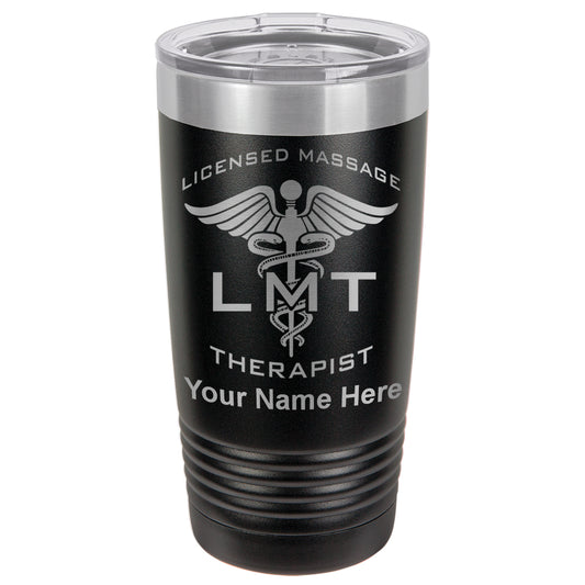 20oz Vacuum Insulated Tumbler Mug, LMT Licensed Massage Therapist, Personalized Engraving Included