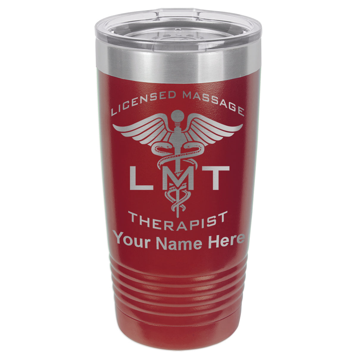 20oz Vacuum Insulated Tumbler Mug, LMT Licensed Massage Therapist, Personalized Engraving Included