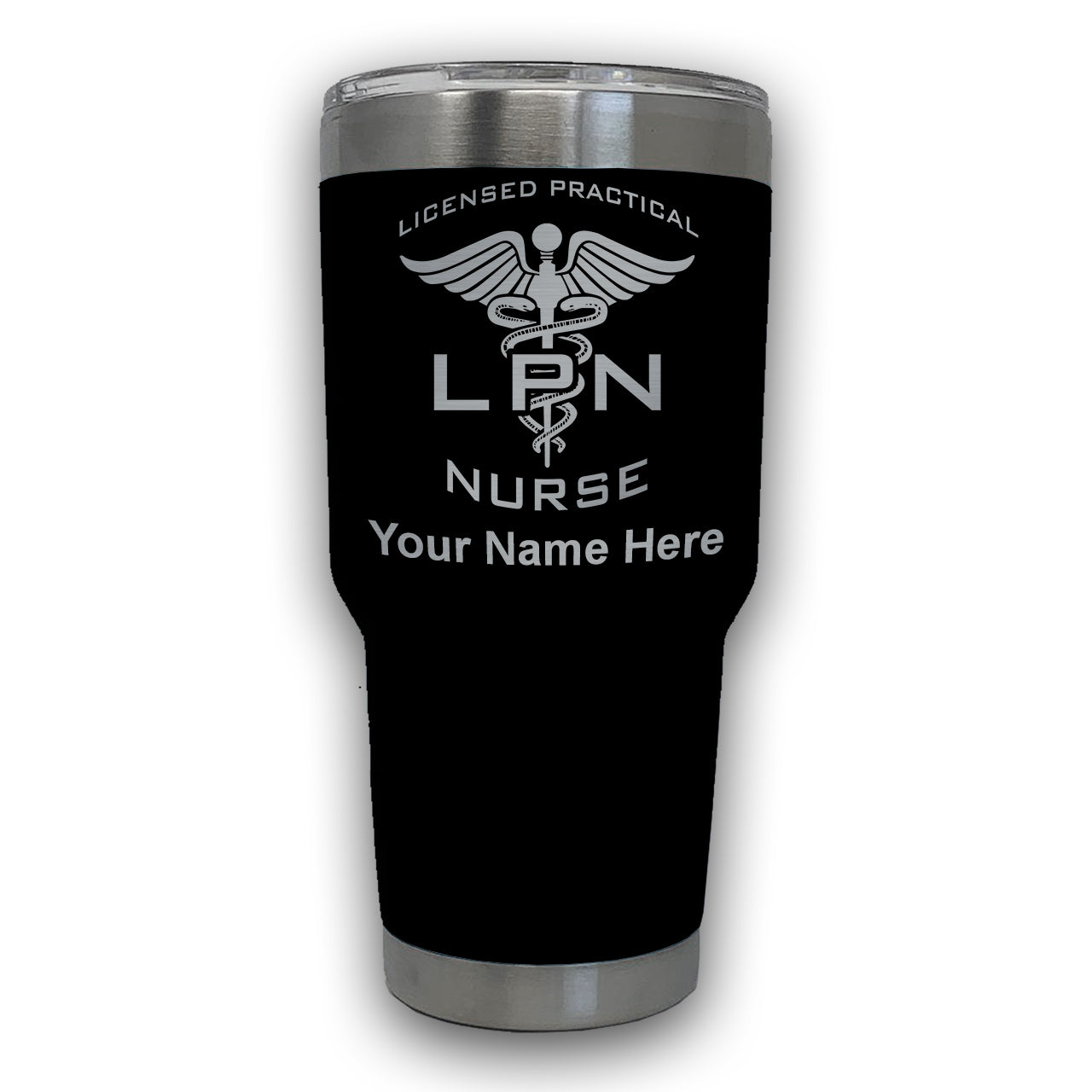 LaserGram 30oz Tumbler Mug, LPN Licensed Practical Nurse, Personalized Engraving Included