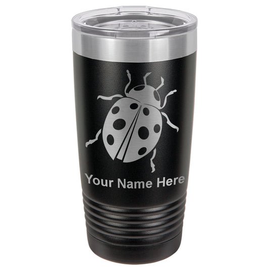 20oz Vacuum Insulated Tumbler Mug, Ladybug, Personalized Engraving Included