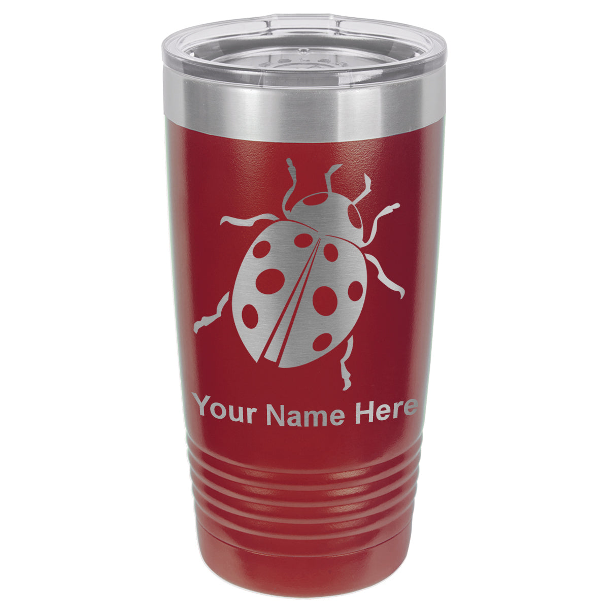 20oz Vacuum Insulated Tumbler Mug, Ladybug, Personalized Engraving Included