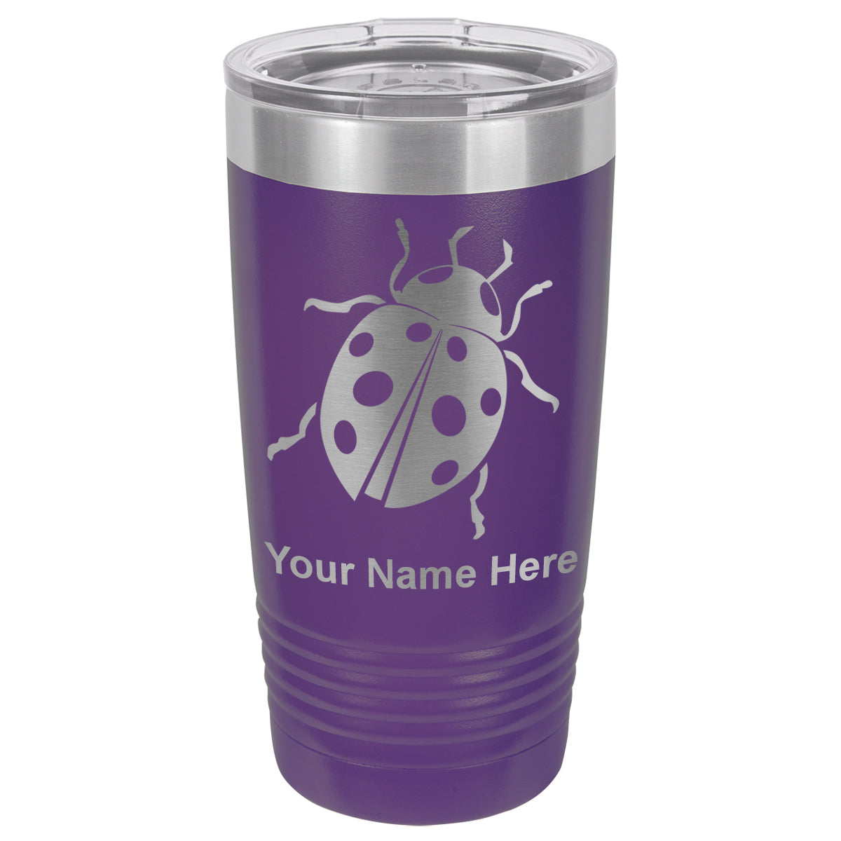 20oz Vacuum Insulated Tumbler Mug, Ladybug, Personalized Engraving Included