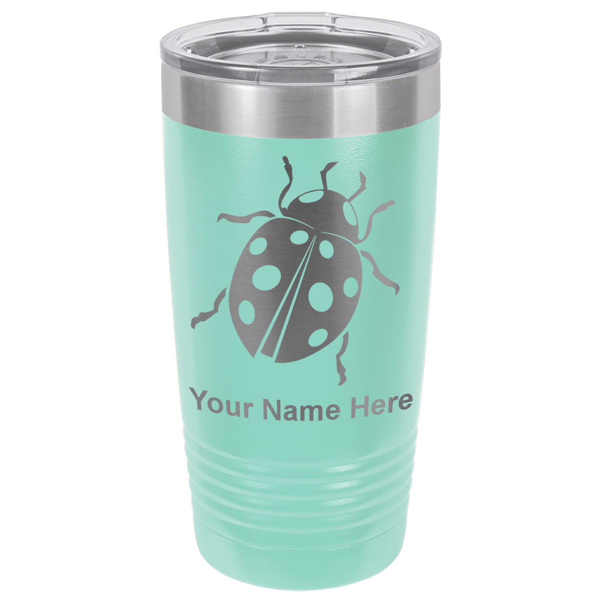 20oz Vacuum Insulated Tumbler Mug, Ladybug, Personalized Engraving Included