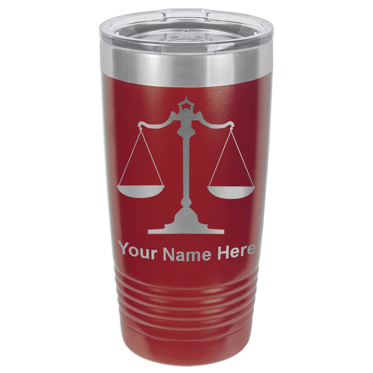20oz Vacuum Insulated Tumbler Mug, Law Scale, Personalized Engraving Included