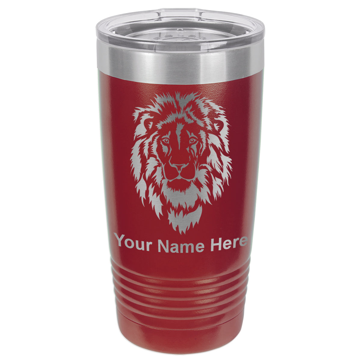 20oz Vacuum Insulated Tumbler Mug, Lion Head, Personalized Engraving Included