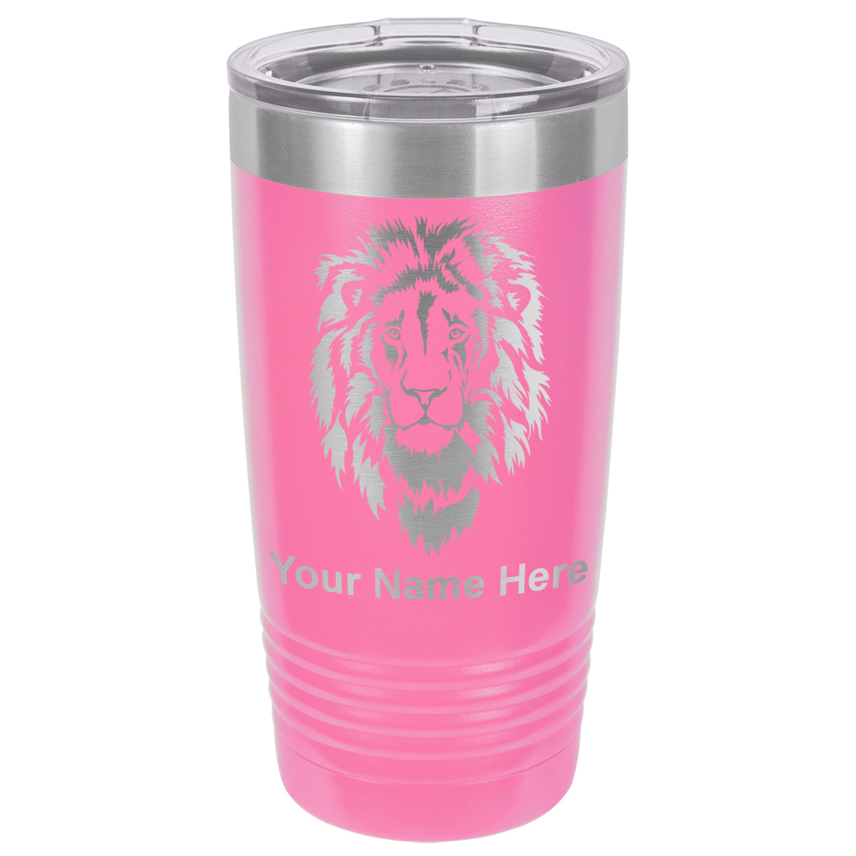 20oz Vacuum Insulated Tumbler Mug, Lion Head, Personalized Engraving Included