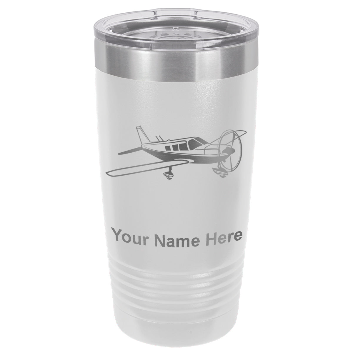 20oz Vacuum Insulated Tumbler Mug, Low Wing Airplane, Personalized Engraving Included