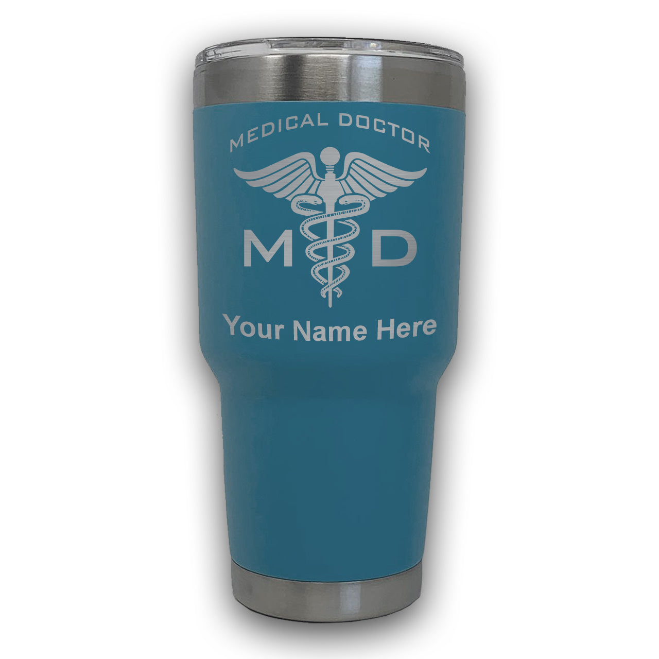 LaserGram 30oz Tumbler Mug, MD Medical Doctor, Personalized Engraving Included