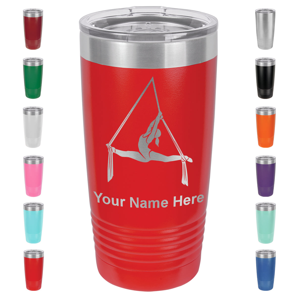 20oz Vacuum Insulated Tumbler Mug, Aerial Silks, Personalized Engraving Included