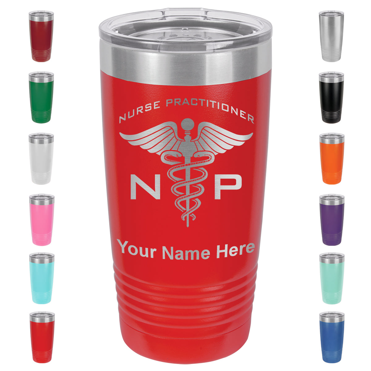 20oz Vacuum Insulated Tumbler Mug, NP Nurse Practitioner, Personalized Engraving Included