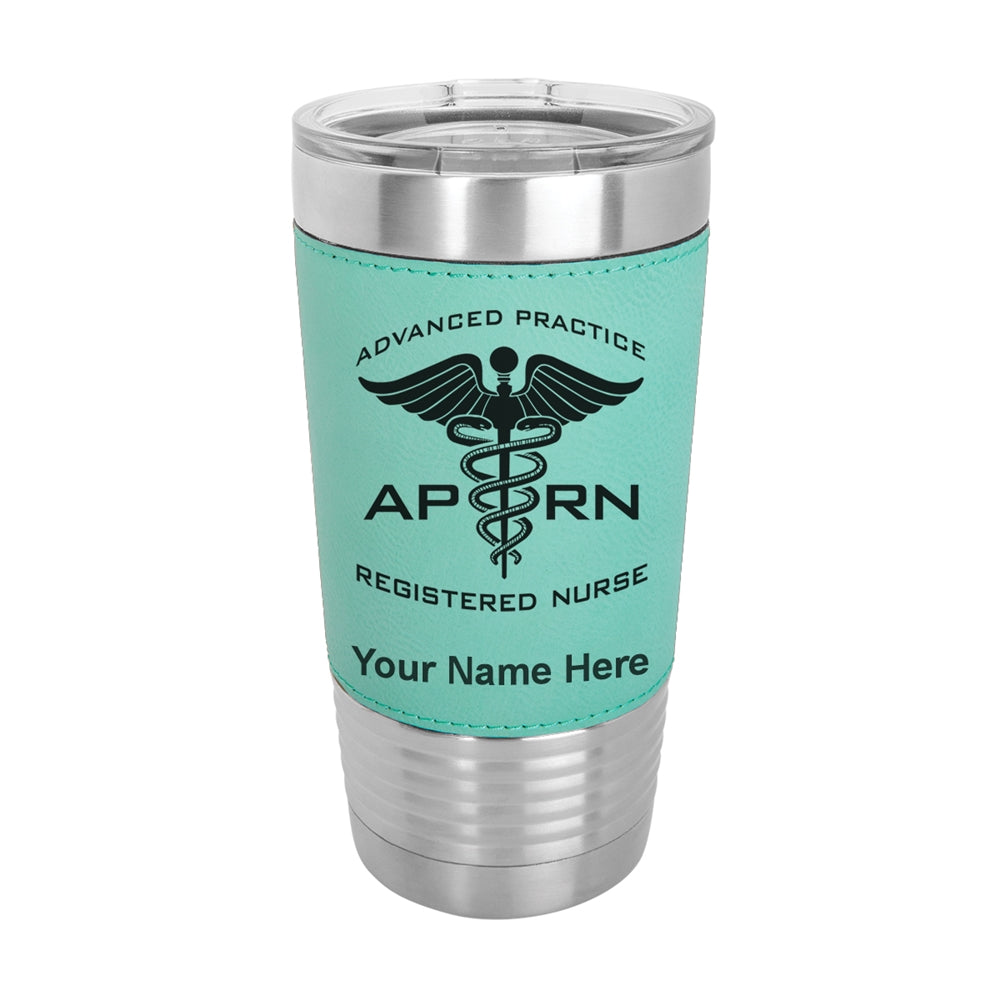 20oz Faux Leather Tumbler Mug, APRN Advanced Practice Registered Nurse, Personalized Engraving Included - LaserGram Custom Engraved Gifts