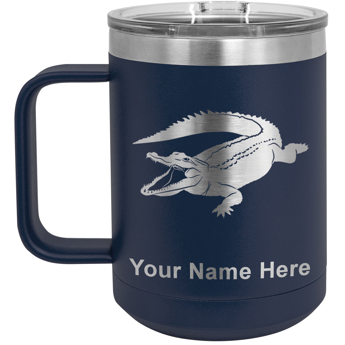 15oz Vacuum Insulated Coffee Mug, Alligator, Personalized Engraving Included