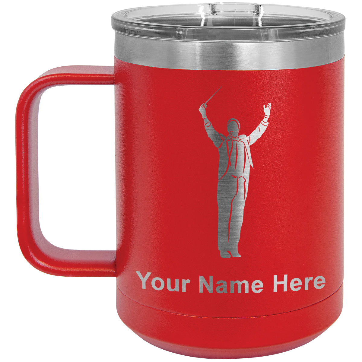 15oz Vacuum Insulated Coffee Mug, Band Director, Personalized Engraving Included