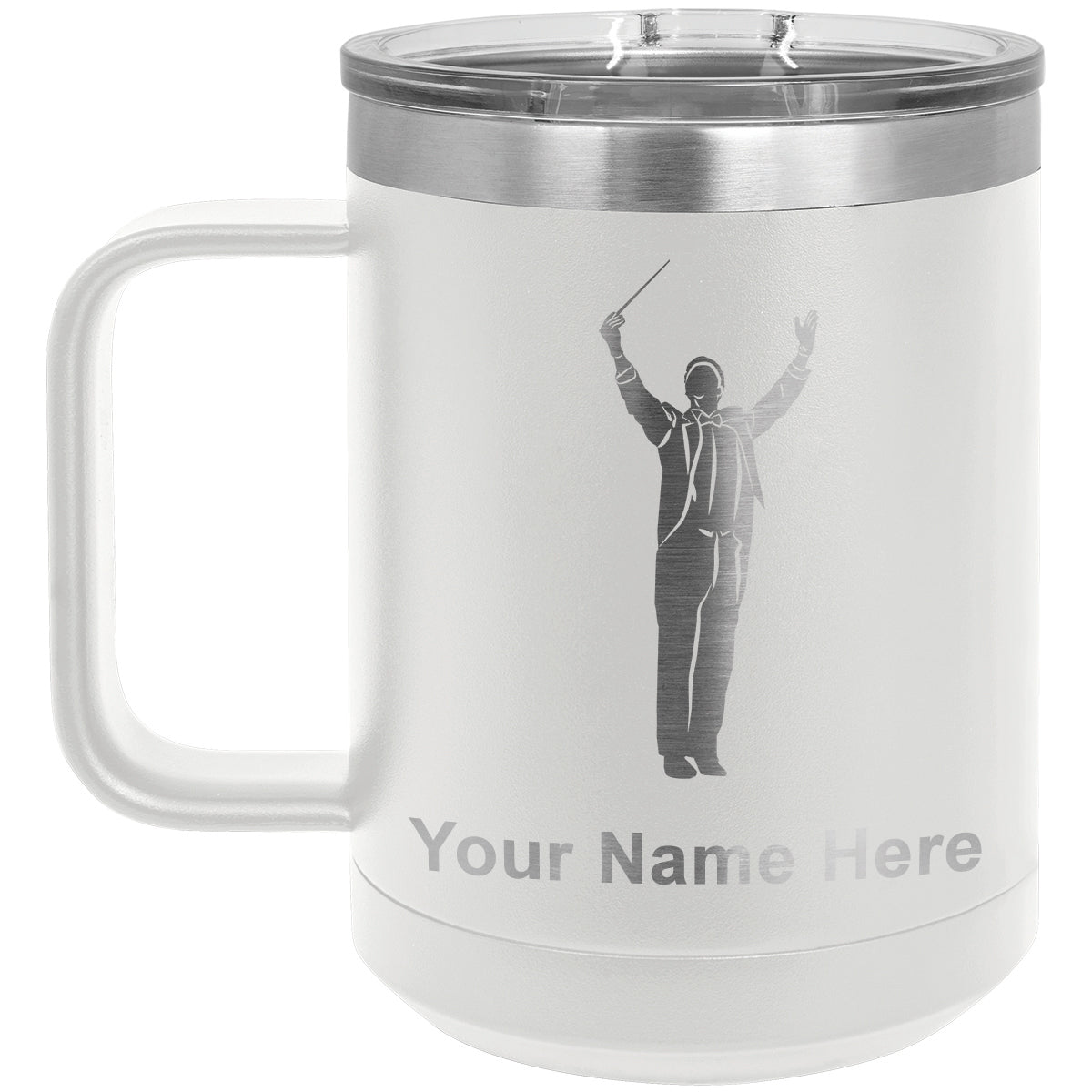 15oz Vacuum Insulated Coffee Mug, Band Director, Personalized Engraving Included