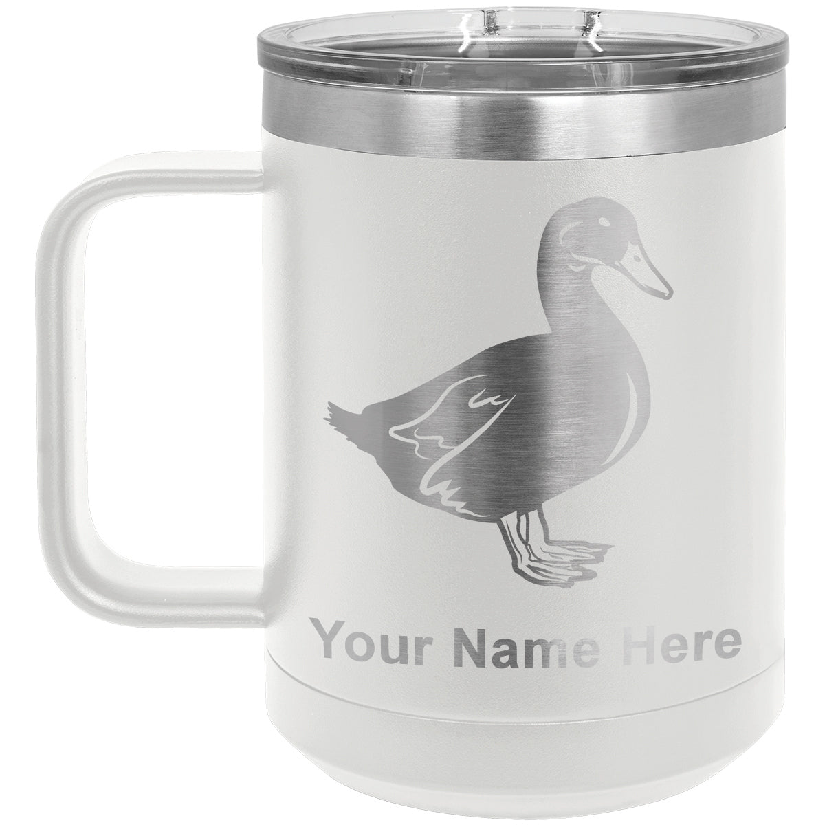 15oz Vacuum Insulated Coffee Mug, Duck, Personalized Engraving Included