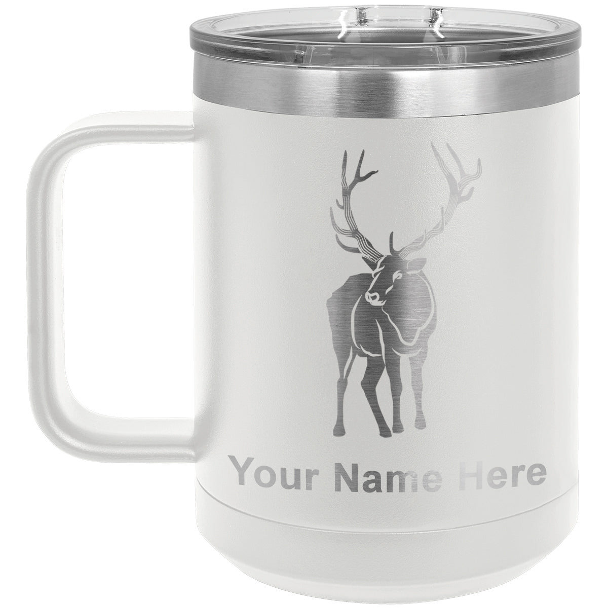 15oz Vacuum Insulated Coffee Mug, Elk, Personalized Engraving Included