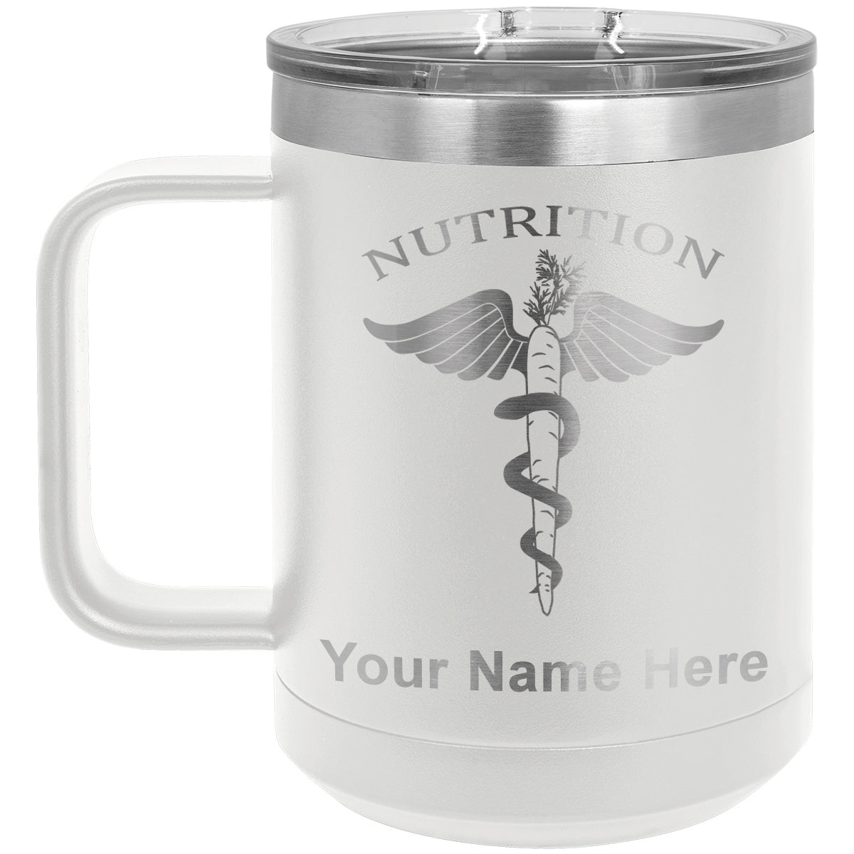 15oz Vacuum Insulated Coffee Mug, Nutritionist, Personalized Engraving Included