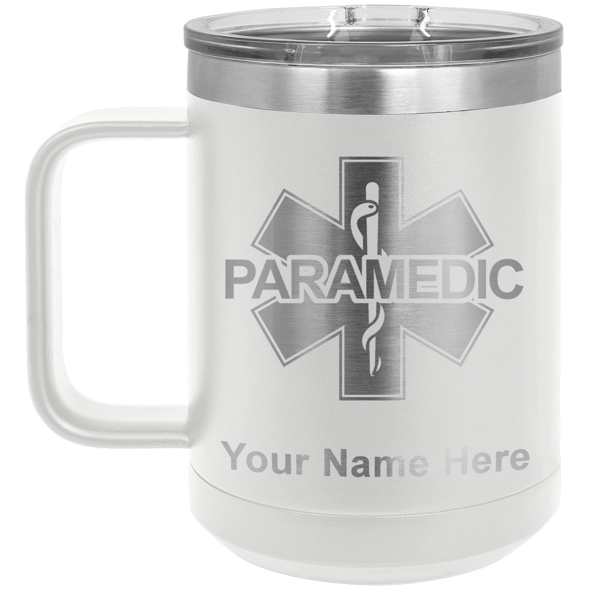 15oz Vacuum Insulated Coffee Mug, Paramedic, Personalized Engraving Included
