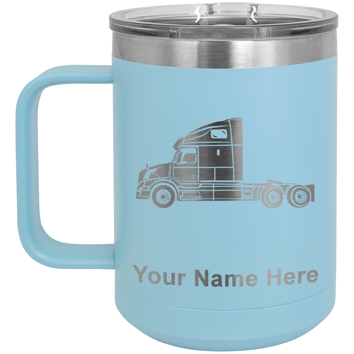 15oz Vacuum Insulated Coffee Mug, Truck Cab, Personalized Engraving Included