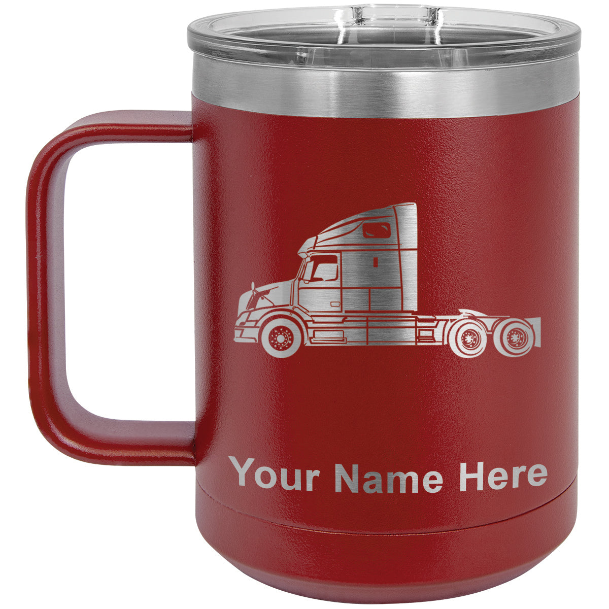 15oz Vacuum Insulated Coffee Mug, Truck Cab, Personalized Engraving Included