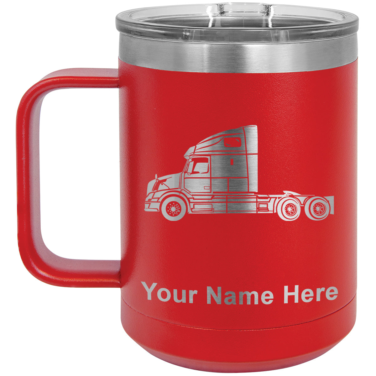 15oz Vacuum Insulated Coffee Mug, Truck Cab, Personalized Engraving Included