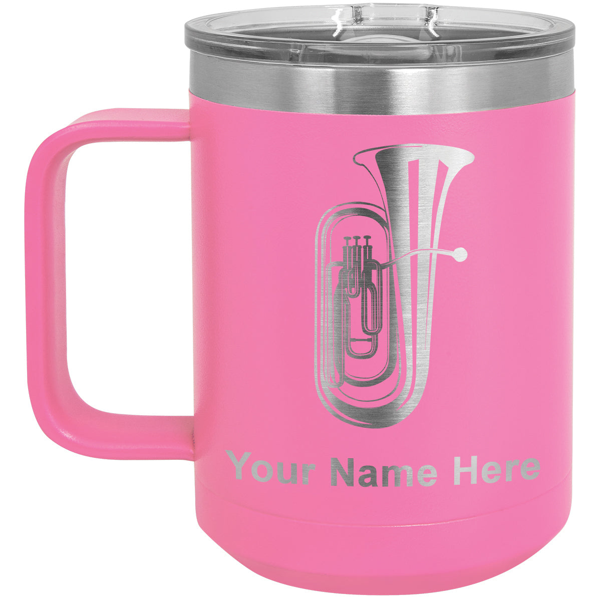 15oz Vacuum Insulated Coffee Mug, Tuba, Personalized Engraving Included