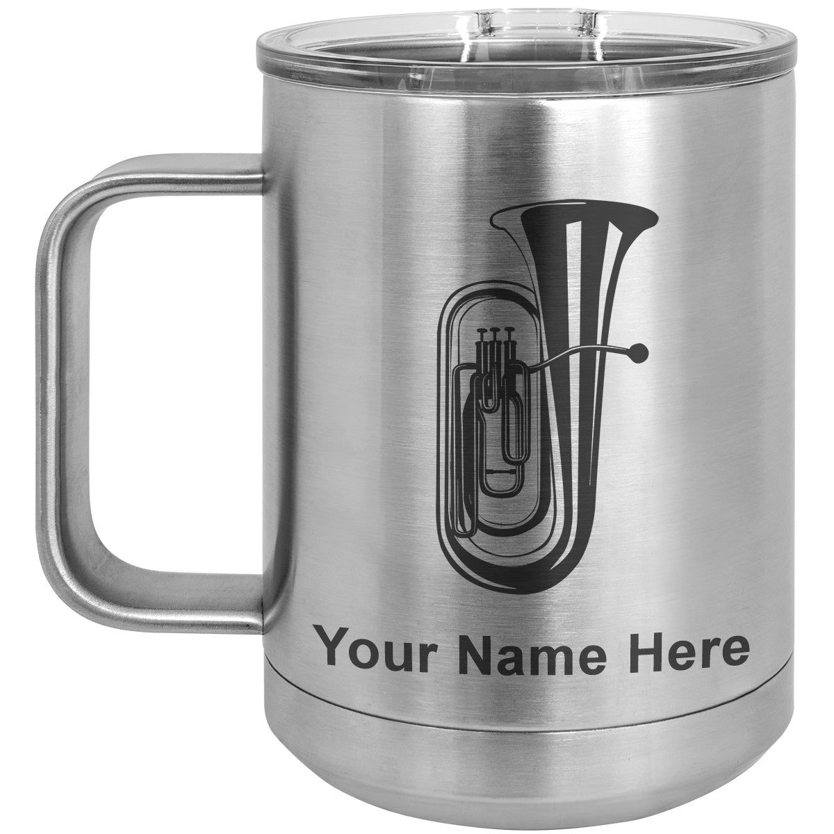 15oz Vacuum Insulated Coffee Mug, Tuba, Personalized Engraving Included