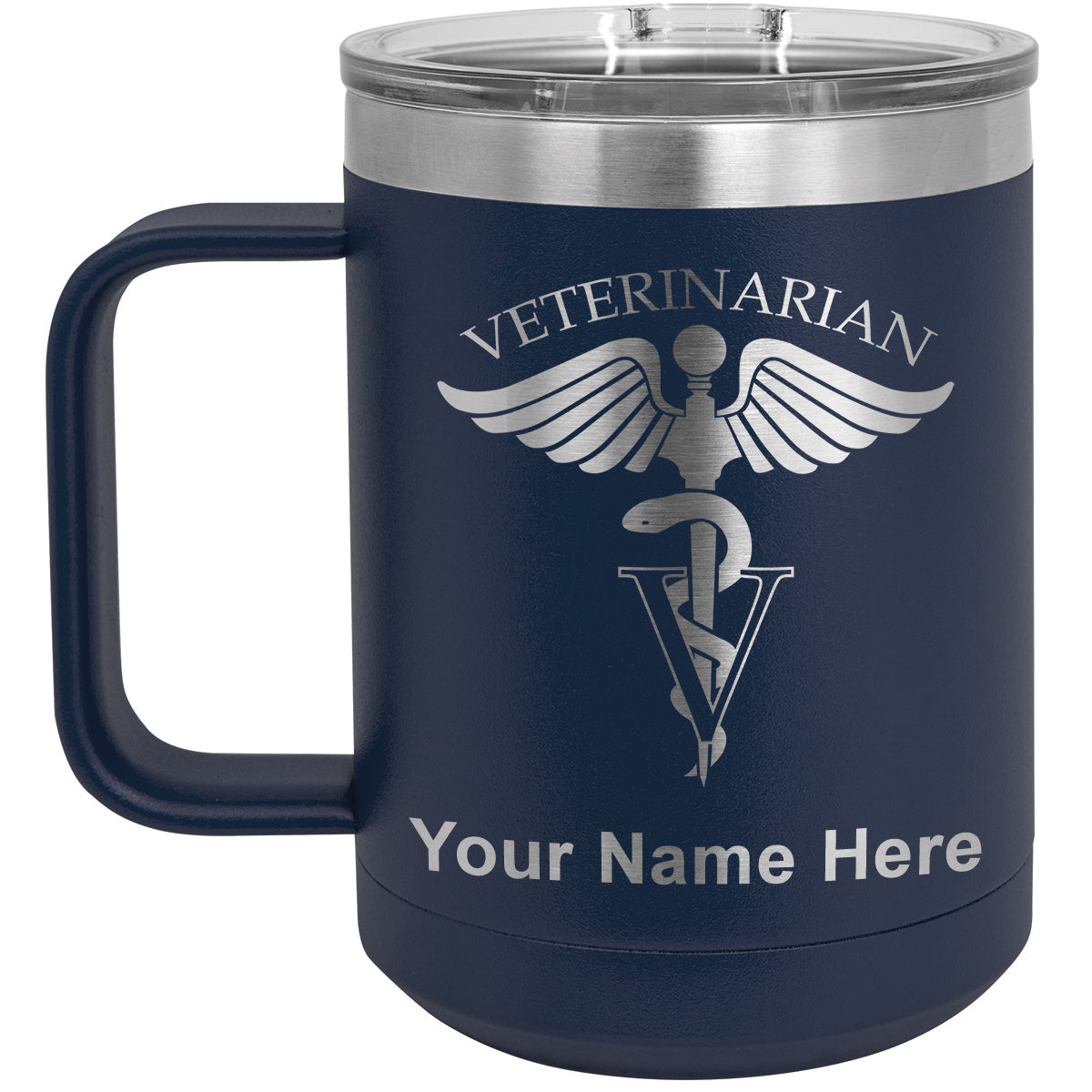15oz Vacuum Insulated Coffee Mug, Veterinarian, Personalized Engraving Included