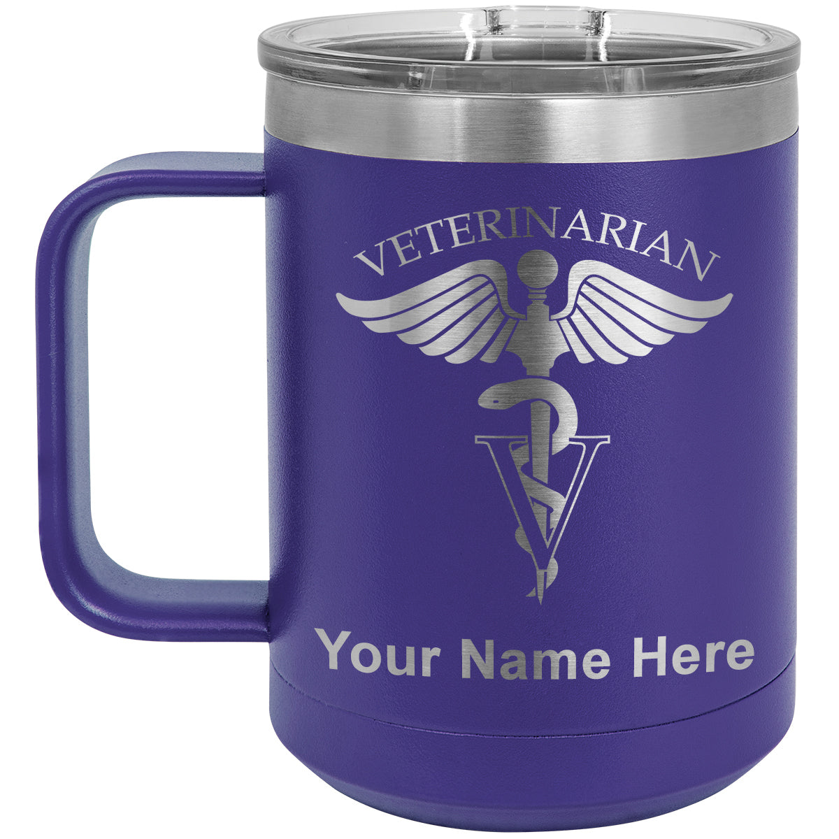 15oz Vacuum Insulated Coffee Mug, Veterinarian, Personalized Engraving Included