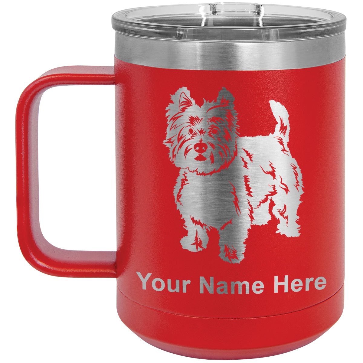 15oz Vacuum Insulated Coffee Mug, West Highland Terrier Dog, Personalized Engraving Included