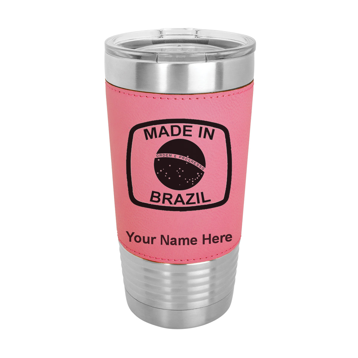 20oz Faux Leather Tumbler Mug, Made in Brazil, Personalized Engraving Included - LaserGram Custom Engraved Gifts