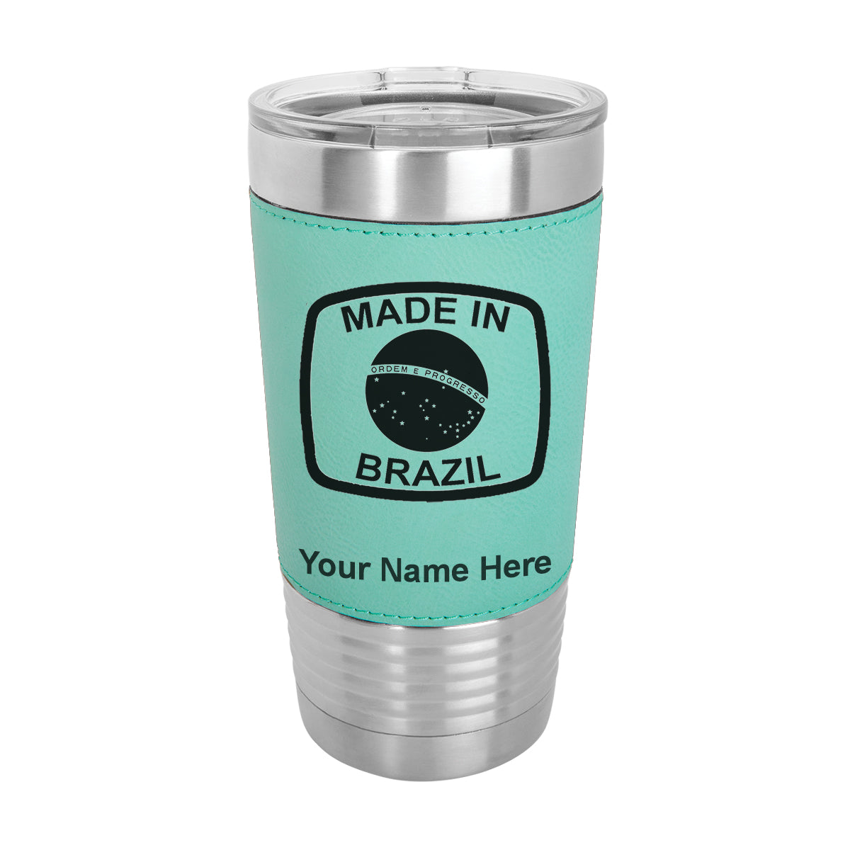 20oz Faux Leather Tumbler Mug, Made in Brazil, Personalized Engraving Included - LaserGram Custom Engraved Gifts