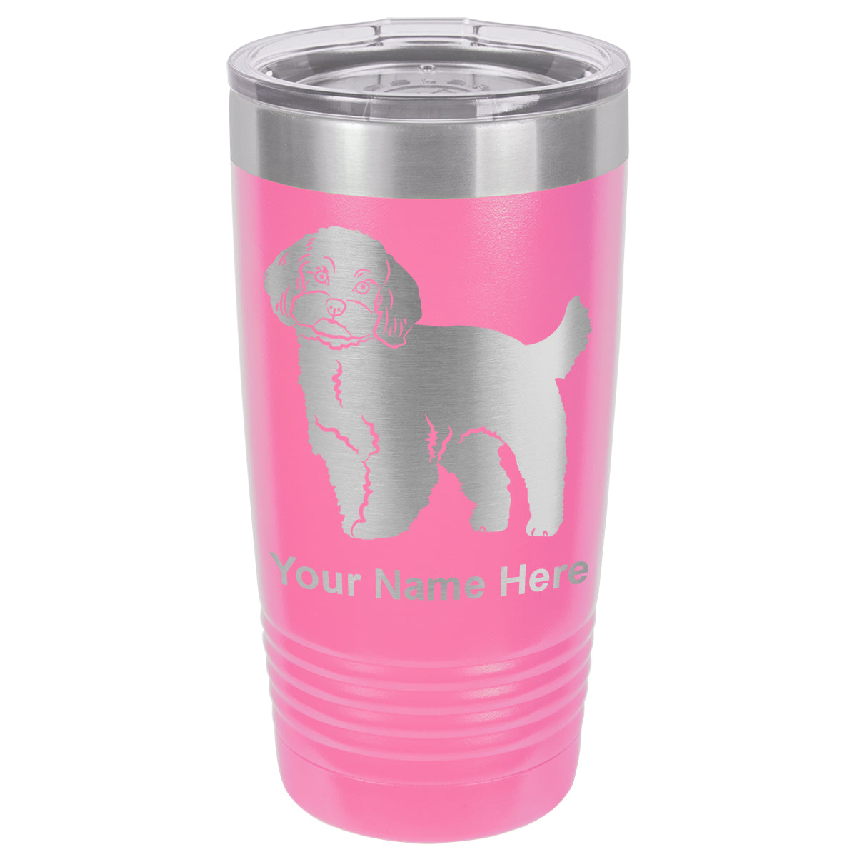 20oz Vacuum Insulated Tumbler Mug, Maltese Dog, Personalized Engraving Included