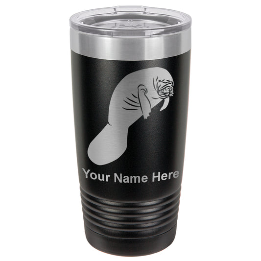 20oz Vacuum Insulated Tumbler Mug, Manatee, Personalized Engraving Included