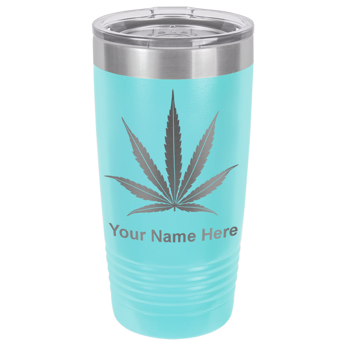 20oz Vacuum Insulated Tumbler Mug, Marijuana leaf, Personalized Engraving Included