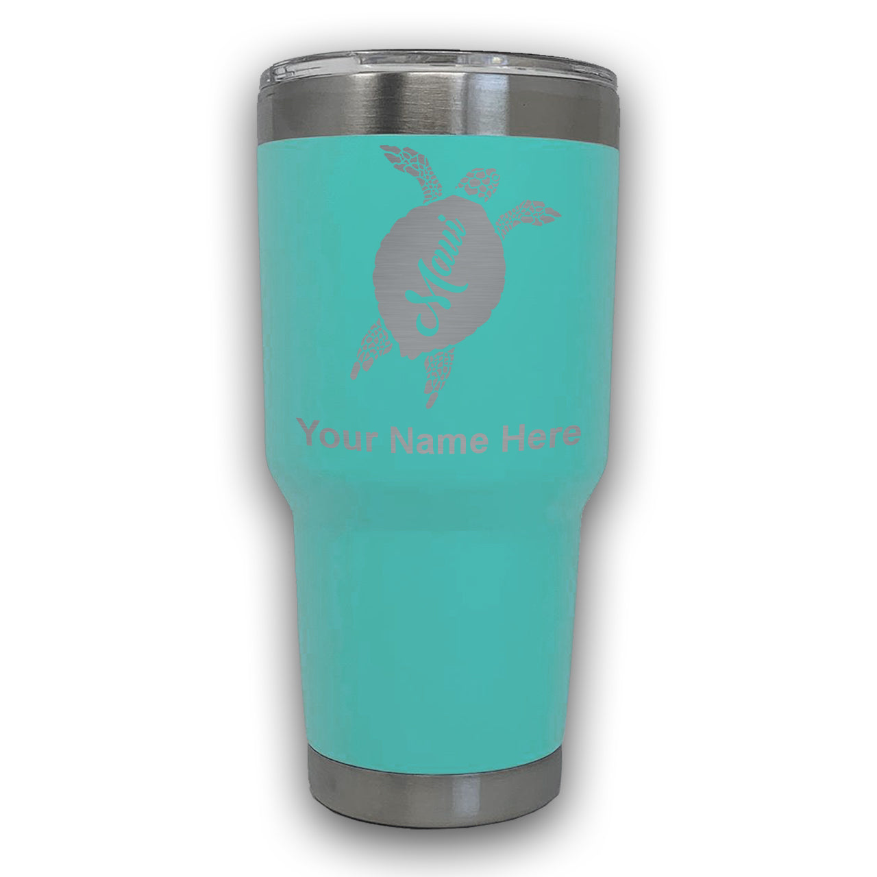 LaserGram 30oz Tumbler Mug, Maui Sea Turtle, Personalized Engraving Included