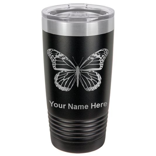 20oz Vacuum Insulated Tumbler Mug, Monarch Butterfly, Personalized Engraving Included