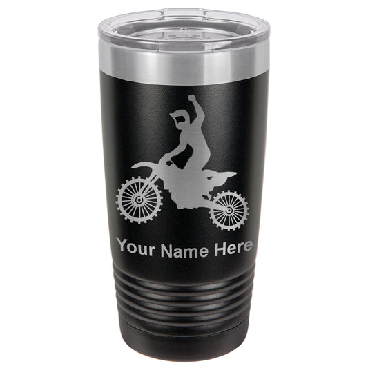 20oz Vacuum Insulated Tumbler Mug, Motocross, Personalized Engraving Included