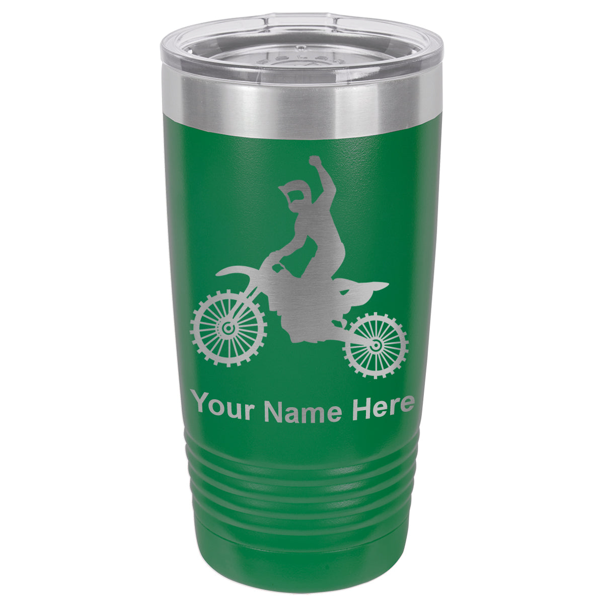 20oz Vacuum Insulated Tumbler Mug, Motocross, Personalized Engraving Included