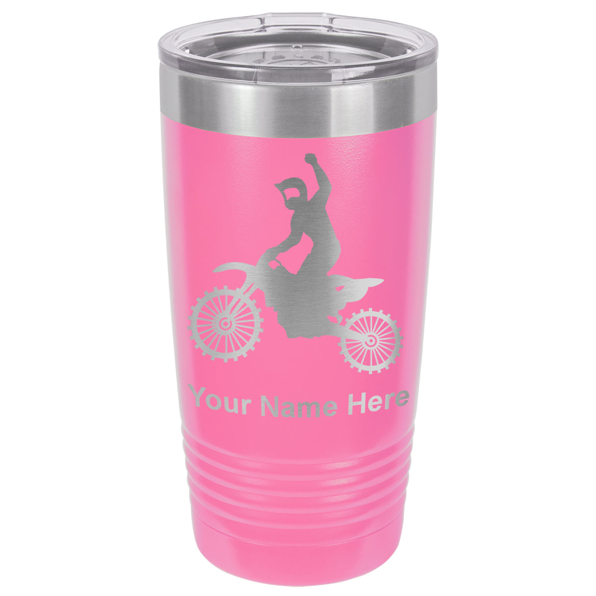 20oz Vacuum Insulated Tumbler Mug, Motocross, Personalized Engraving Included