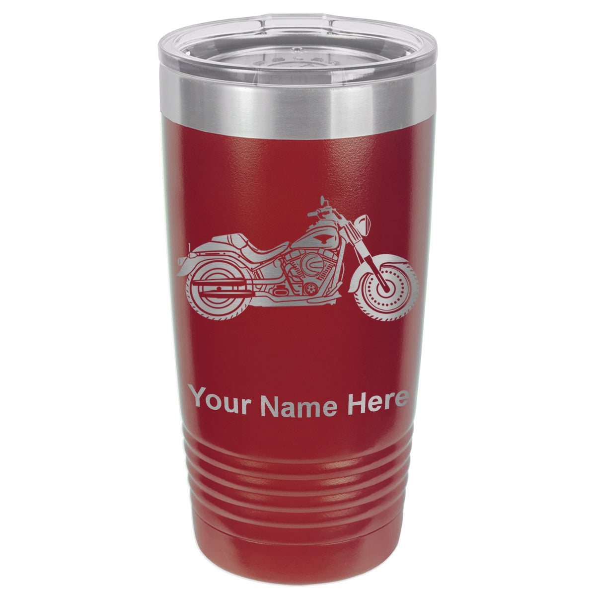 20oz Vacuum Insulated Tumbler Mug, Motorcycle, Personalized Engraving Included