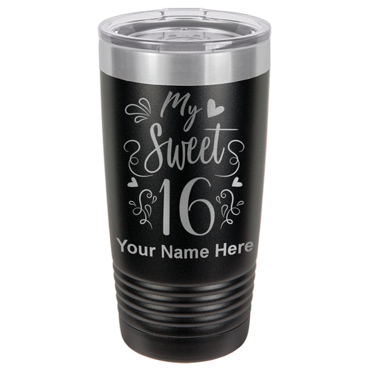 20oz Vacuum Insulated Tumbler Mug, My Sweet 16, Personalized Engraving Included