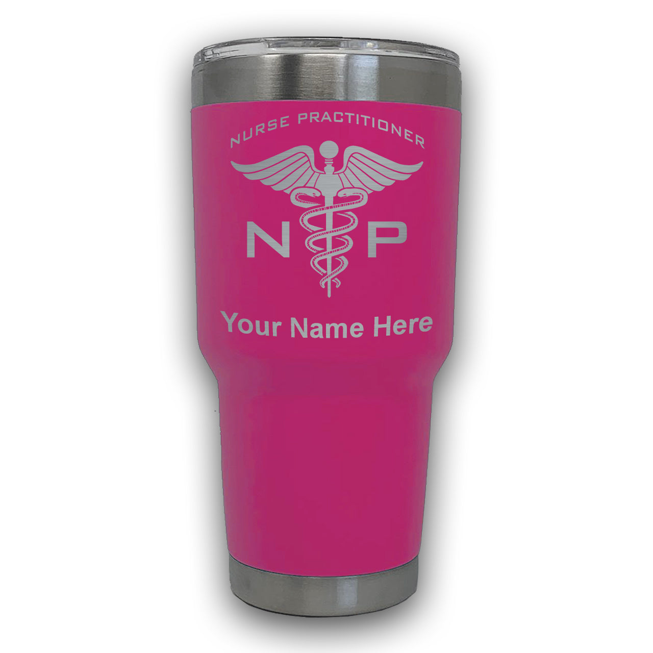 LaserGram 30oz Tumbler Mug, NP Nurse Practitioner, Personalized Engraving Included