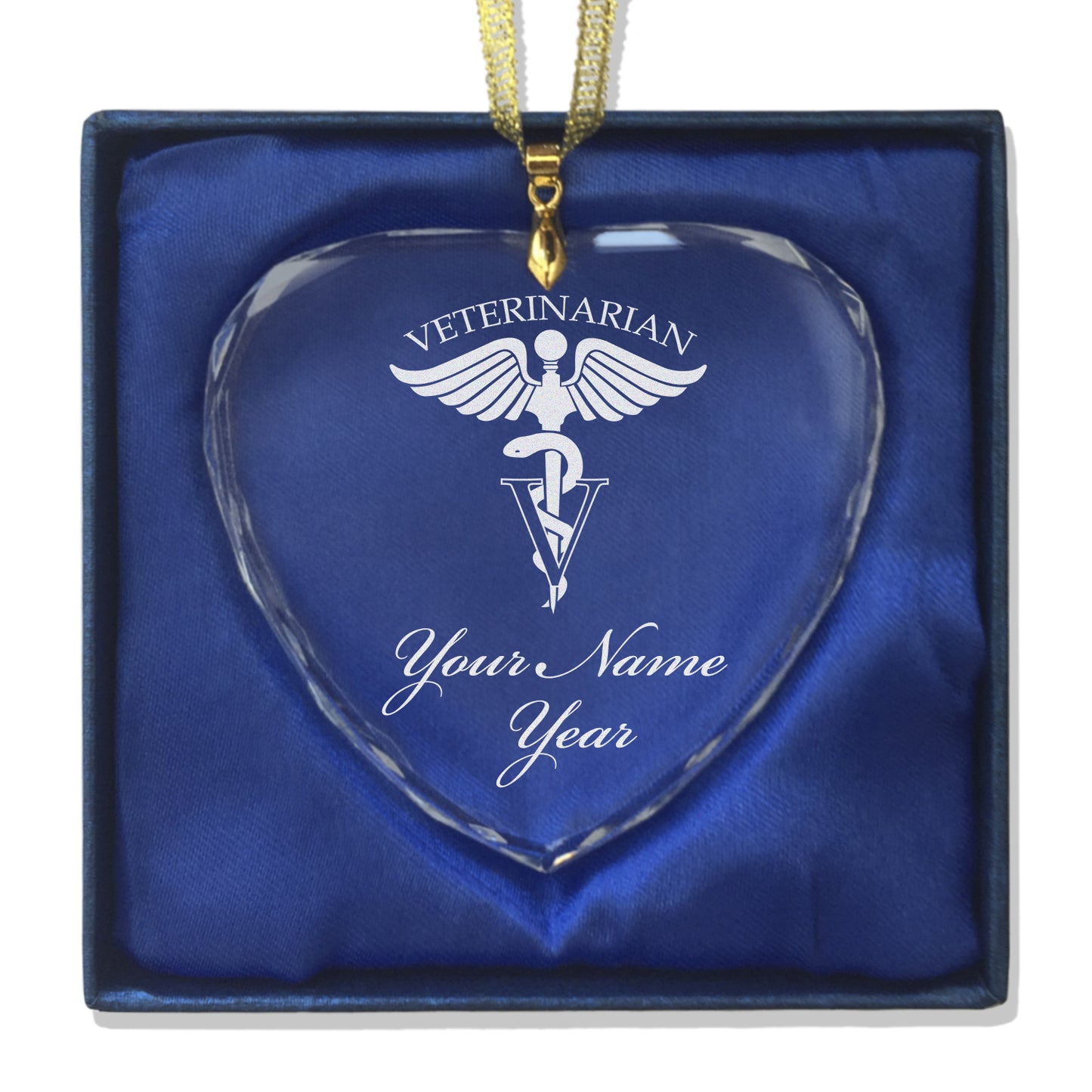 LaserGram Christmas Ornament, Veterinarian, Personalized Engraving Included (Heart Shape)
