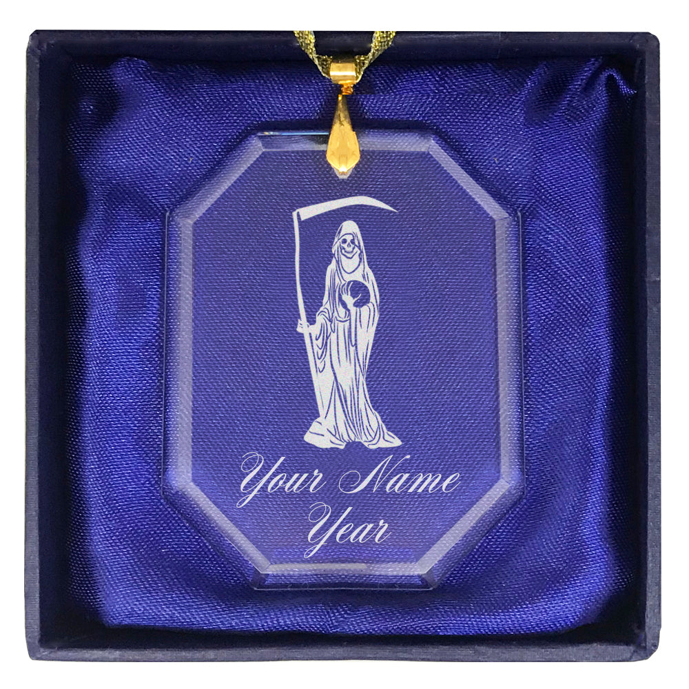 LaserGram Christmas Ornament, Santa Muerte, Personalized Engraving Included (Rectangle Shape)