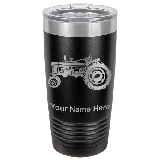 20oz Vacuum Insulated Tumbler Mug, Old Farm Tractor, Personalized Engraving Included