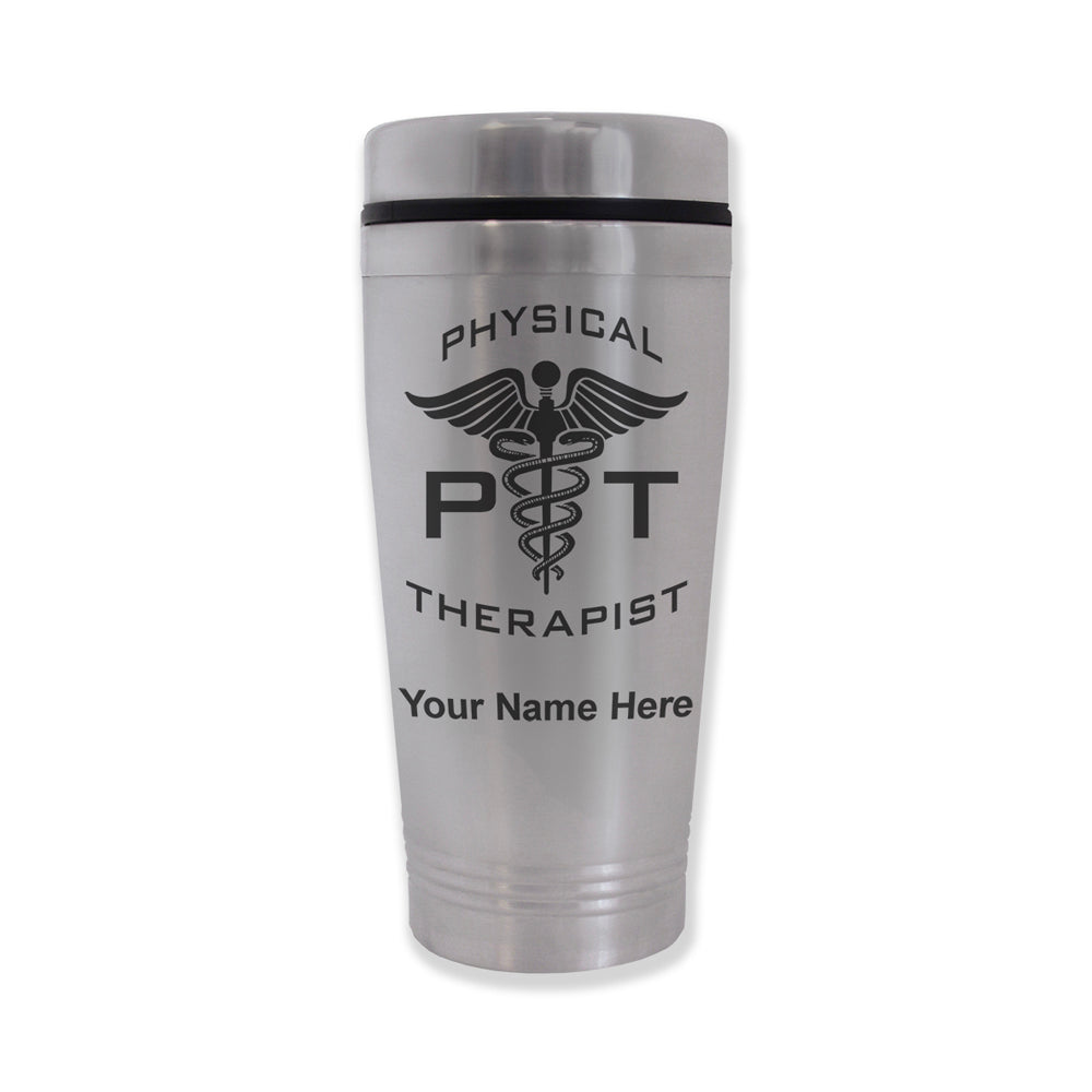 Commuter Travel Mug, PT Physical Therapist, Personalized Engraving Included