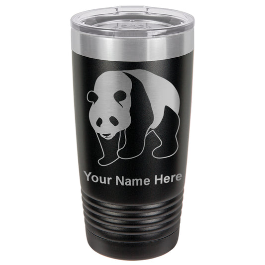 20oz Vacuum Insulated Tumbler Mug, Panda Bear, Personalized Engraving Included