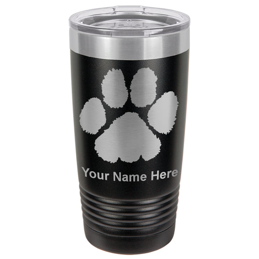 20oz Vacuum Insulated Tumbler Mug, Paw Print, Personalized Engraving Included